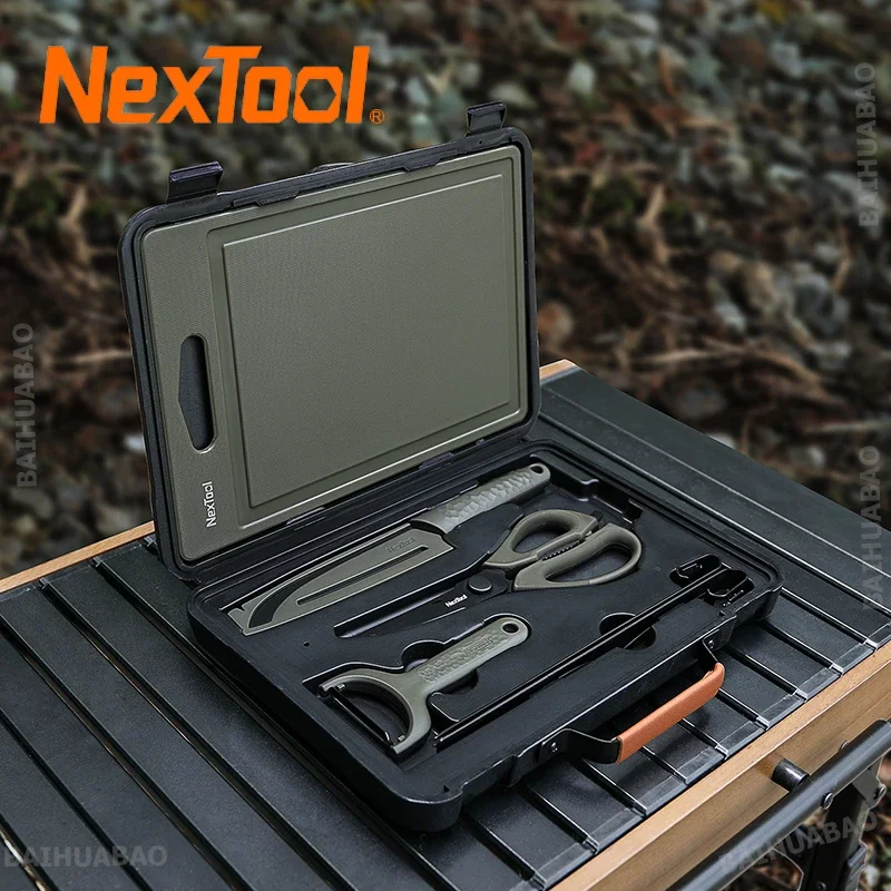 

Nextool Outdoor Camping Barbecue Tools Set Picnic Knife Chopping Board Multifunctional Scissors BBQ Portable Desk Carrying Case