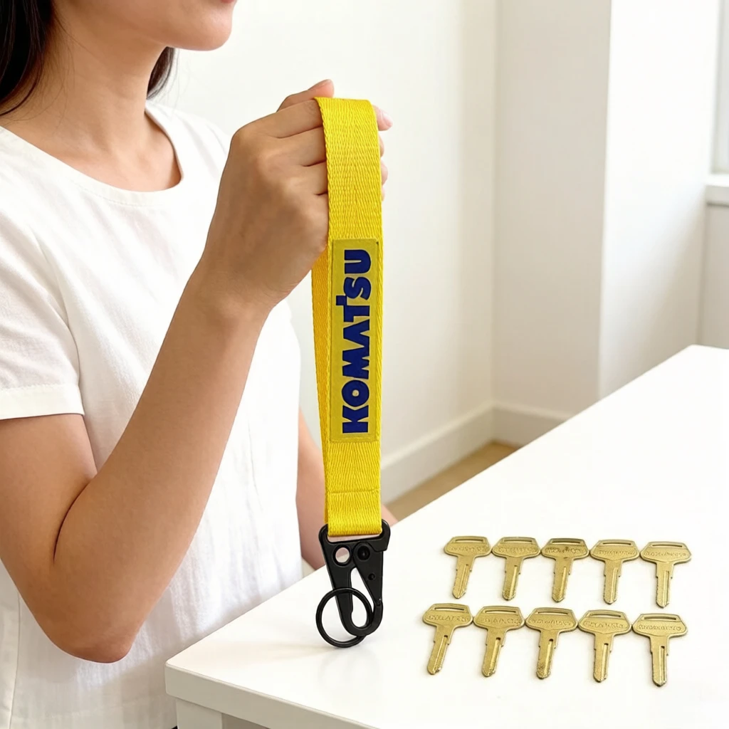 Komatsu 787 PC-7 Key WITH KEYCHAIN Excavator Komaisu Key, Ignition Start Key, Copper Key