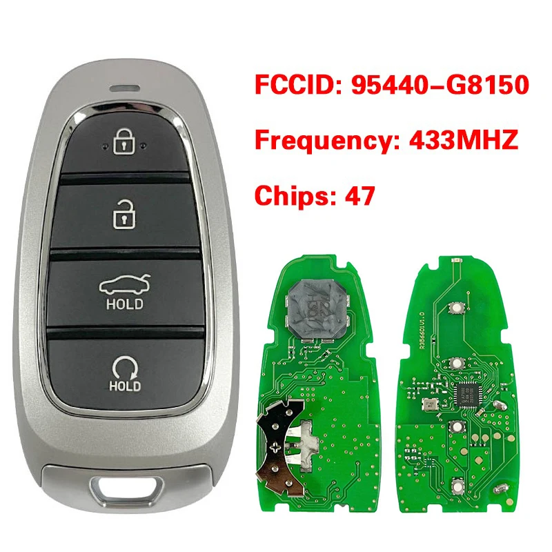 

CN020247 Aftermarket, 4 кнопки, умный дистанционный ключ FCC 95440-G8150, 47 чипов, 433 МГц, без ключа для Hyundai Azera 2022