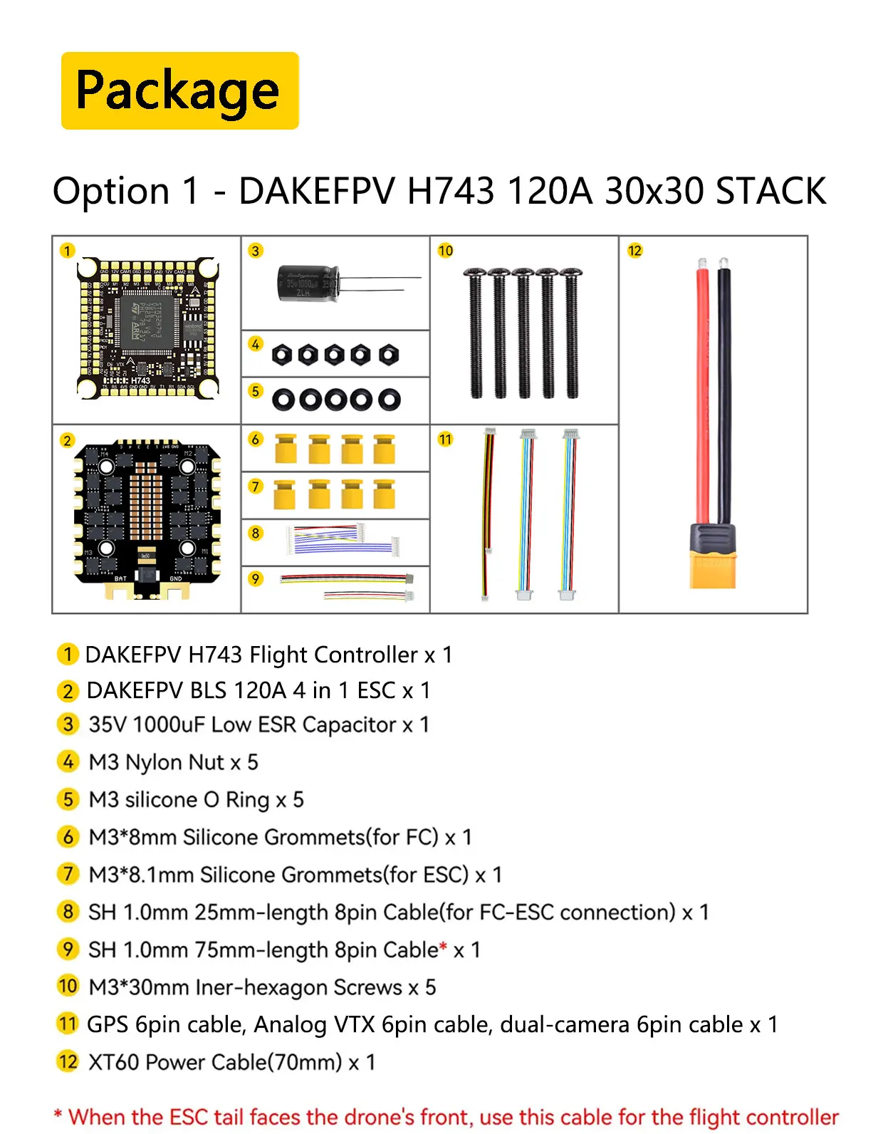 DAKEFPV H743 12S 120A Stack INAV Betaflight Ardupilot H743 FC Flugsteuerung FPV Stack für 13 15 18 Zoll FPV Drohnenrahmen – Detail 23