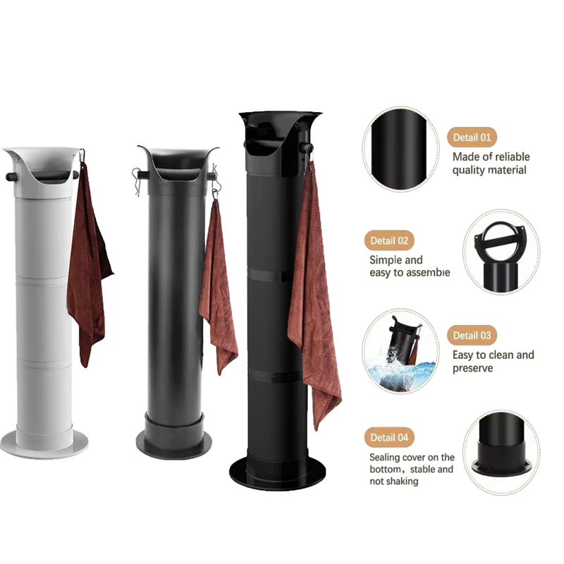 Cubo de café de gran capacidad con toalla, contenedor de café expreso molido, recolector de suelo, cubo de basura alto de pie, 1 ud.