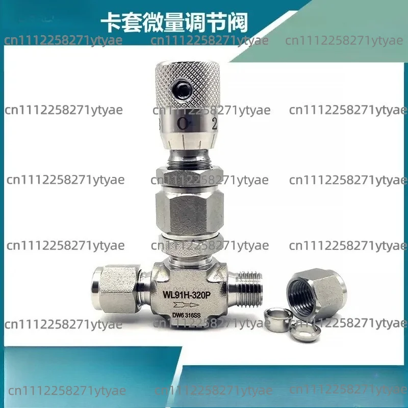 Stainless steel ferrule type micro-regulating valve Angle metering trimming valve Scaling flow needle valve WL91H-320P