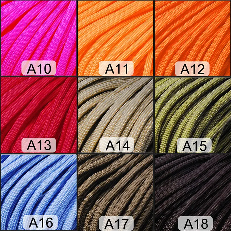 3/100 متر 4 مللي متر بلون المظلة الحبل الحبل حبل 7 ستراند أربطة الحذاء الحبل ل سوار Paracord لتقوم بها بنفسك الاكسسوارات الحرفية