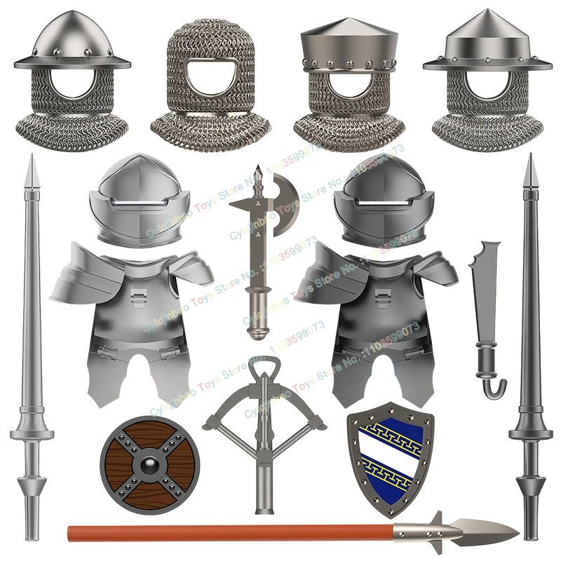 Armure lourde chaude chevaliers angleterre militaire militia soldat accessoires blocs de construction enfants pour jouets cadeaux de noël YL011 YL008