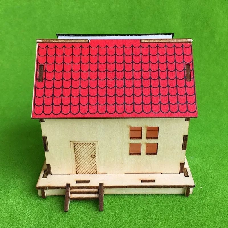 Solar Cabin Wooden Assembled Toys Building Model Physics Experiment Puzzle Puzzle Small Works Physics teaching instrument