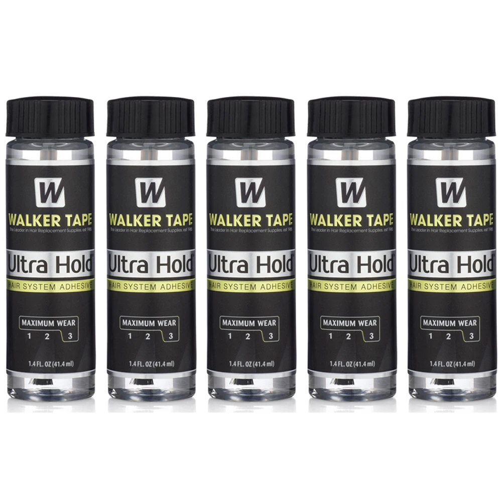 Hurtownia 5 SZTUK 1,4 OZ 41,4 ml Walker Tape Ultra Hold Hair System Adhesive Hair Replacement Lace Glue for Hair Toupee or Lace Wig