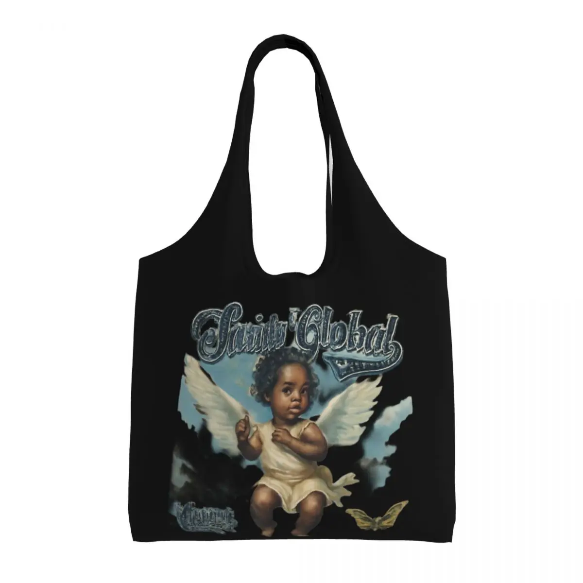 Angelic Spirit Global Large Capacity Canvas Tote Bag Single Shoulder Work Commute Bag For Women Eco-Friendly Shopping Bag