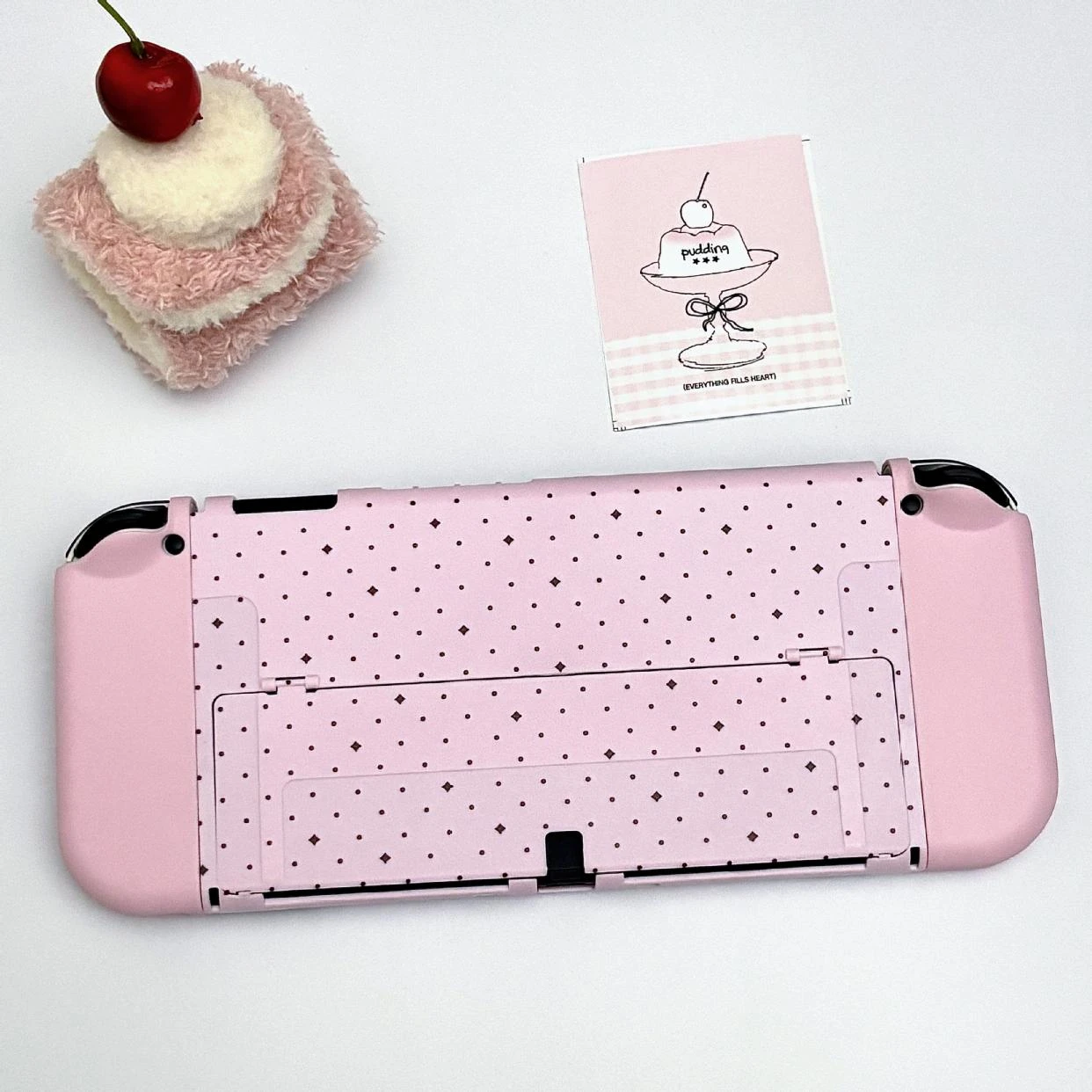 Pink Polka Dot NS2 Split Protective Case for Nintendo Switch 2 OLED Shock-Resistant Joy-Con Controller Covers Gift for Girls