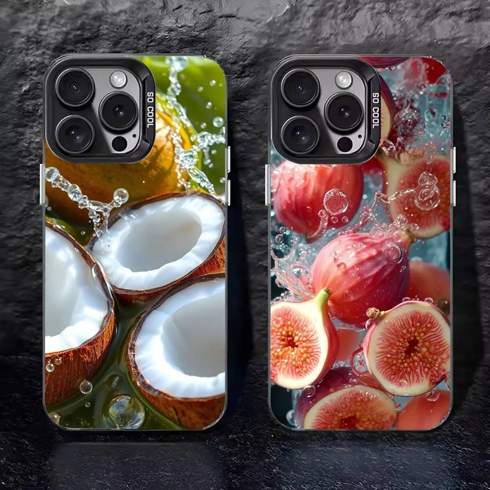 

Summer Fruit Phone Case For iPhone 17 16 15 14 13 12 11 Pro Max XS Max 7 8 Plus Shockproof Silicone Matte Cover