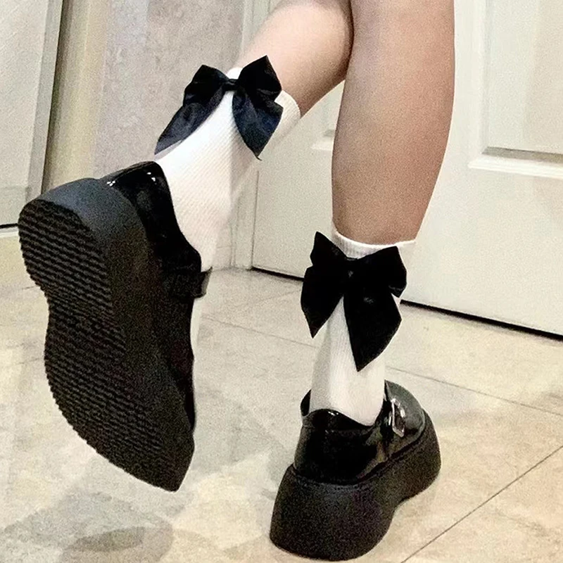 Frauen JK Bogen Socken Sommer Weiß Japanische Nette Kawaii Harajuku Süße Lolita Bowknot Weibliche Kurze Crew Strumpf Mädchen Geschenk Sox