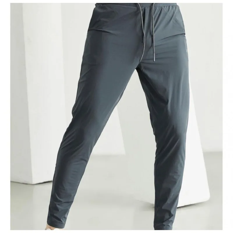 

Thin Ice Silk Slim Fit Trousers Spring Summer Quick Drying High Elasticity Stylish Casual Men's Pants Lightweight Activewear