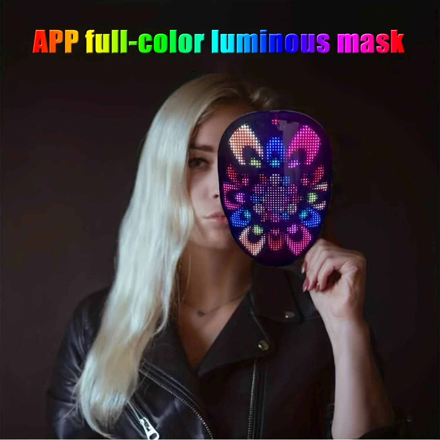 Hot selling LED APP Controlled Programmable Halloween Party Rave LED Light Up Face Mask