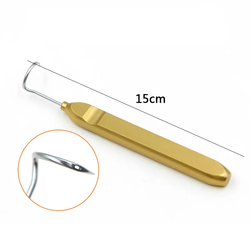 

Puncture guide hook Cosmetic and plastic surgery instruments and tools for skin lifting surgery stainless steel Aureate handle