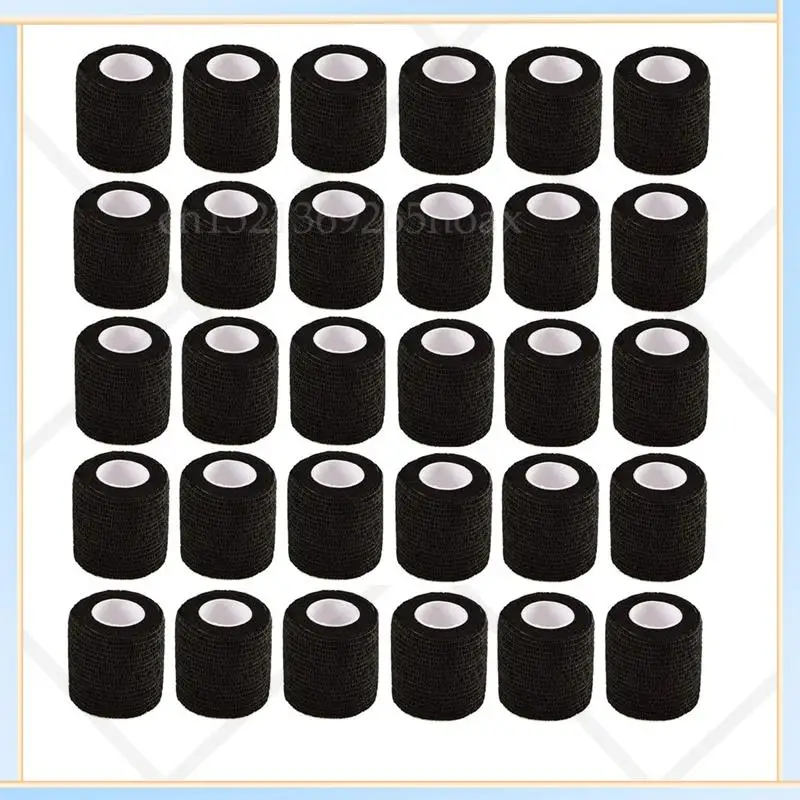 

-SPOR 30Pcs Black Elastic Self-Adhesive Bandage 5 Cm Sports Fixed Elastic Bandage For Sports Injuries And Pet Treatment