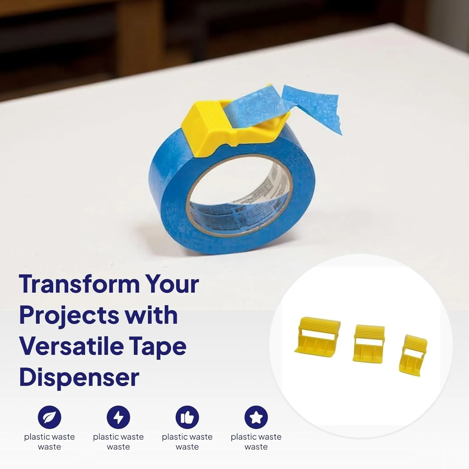 3pcs Compact Tape Dispenser Cover voor 1-Inch 1/2-Inch 2-Inch Masking Schilder Tape DIY accessoires F7888