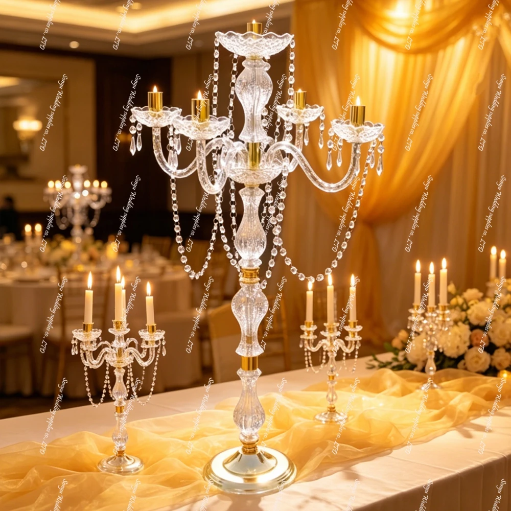 100cm/110cm/120cm 6pcs/10pcs New Design Marriage Decorations Table Centerpieces sliver/ Gold Acrylic Flower Stand for Weddings