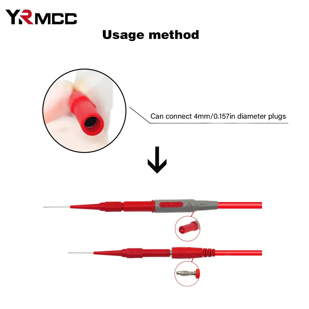 2/4/8PCS Car Diagnostic Cables Multimeter Test Probe Car Tip Probes Diagnostic Tools Test Leads Piercing Needle for Auto Tools