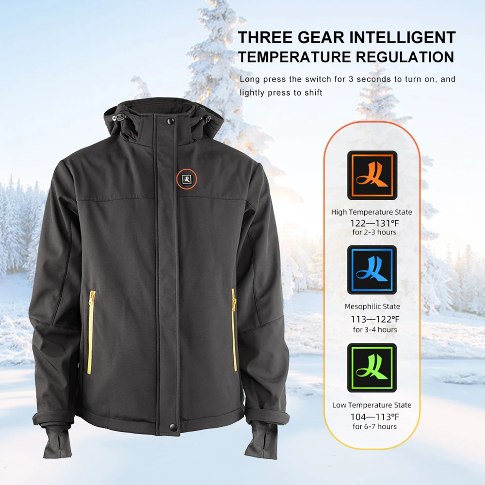 Winter Heated Jacket Men Women Electric Rechargeable Clothes With Battery For Snowboard Camping Hiking Heater Coat Wateproof