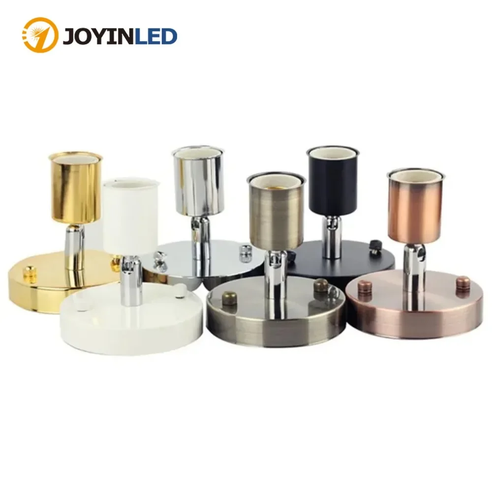 JOYINLED Retro E27 Wall Lamp Holder 180 Degree Adjustable Iron Bulb Socket Vintage Wall Light Fixture for Bedroom Dining Room