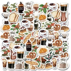 Etori Life 46pcs Coffee lovers creative material stickers  DIY Decoration Student Stationery Notebook Diary Journal Stickers