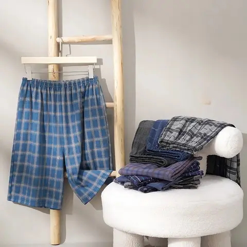 गर्मियों में नए कॉटन प्लेड पायजामा पैंट एडल्ट्स होम लूज़ कॉटन पायजामा पुरुषों के लिए स्लीप बॉटम इलास्टिक कमर ब्रीथेबल पीजे पैंट शॉर्ट्स 8 best sales पुरुषों के पायजामा पैंट - №8