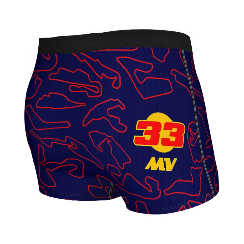 33 MV Circuitos Formular 1 Cuecas Algodão Cuecas Homem Roupa Interior Imprimir Shorts Boxer Briefs