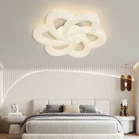 Nordic Flower Shape Ceiling Lights Creamy Style for Living Room Bedroom LED Ceiling Lamps Indoor Decoration Lighting Fixtures