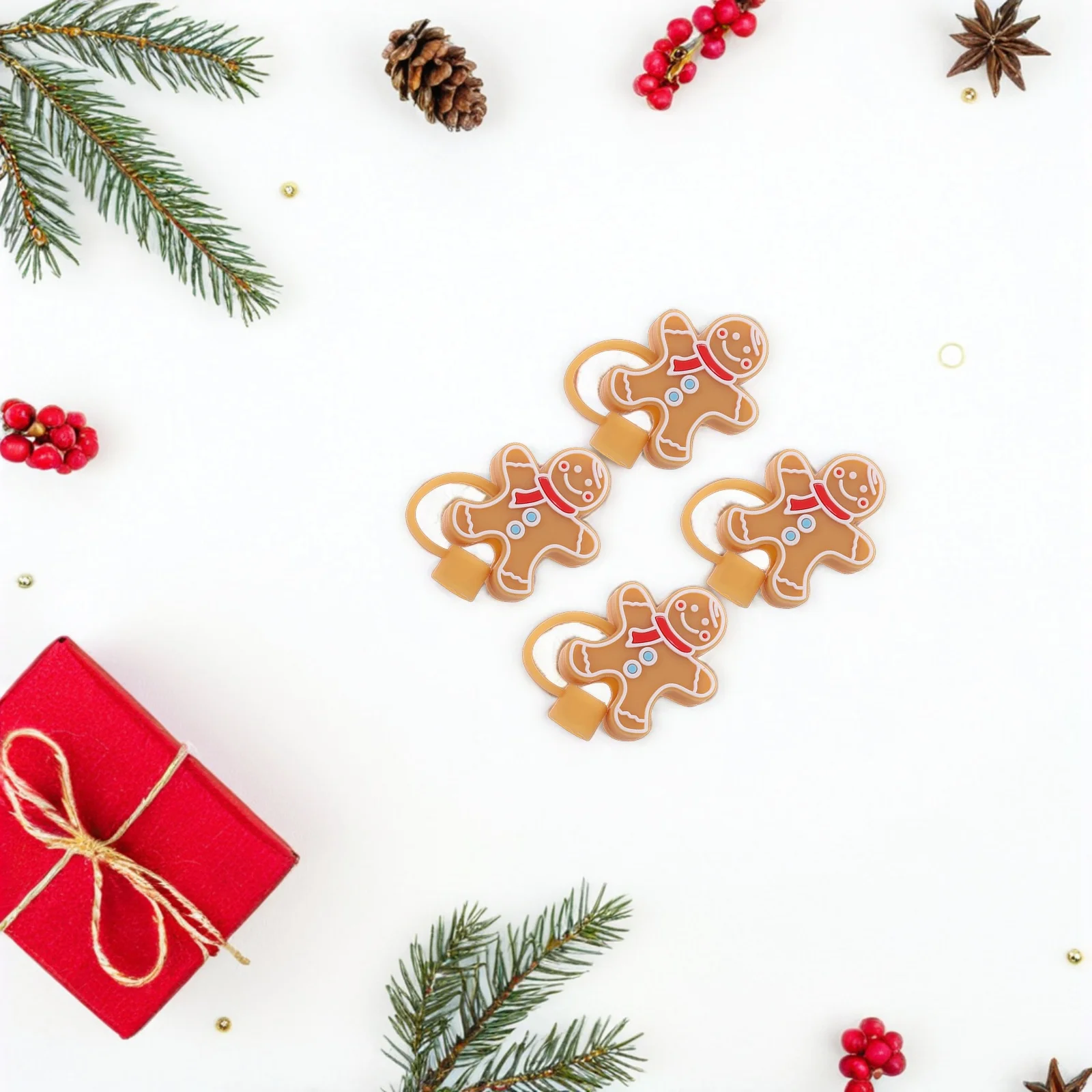 

4pcs Reusable Caps Covers Silicone Straw Tips Protector For Tumblers Drinking Straw End Plugs Kitchen Bar Supplies