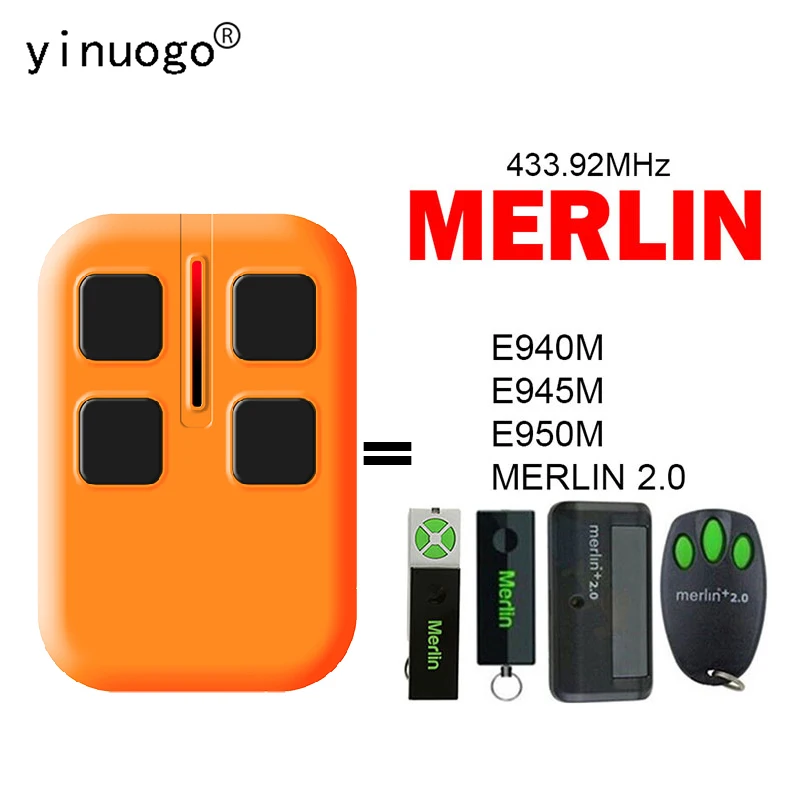 

MERLIN E945M E950M E940M 2.0 Устройство открывания гаражных ворот Пульт дистанционного управления 433,92 МГц Пульт дистанционного управления для ворот с подвижным кодом