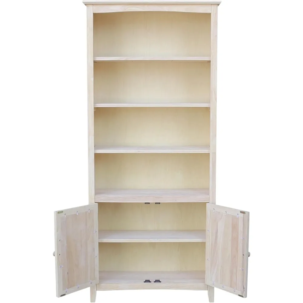 

"72 inch tall unfinished solid wood shaker style bookshelf"