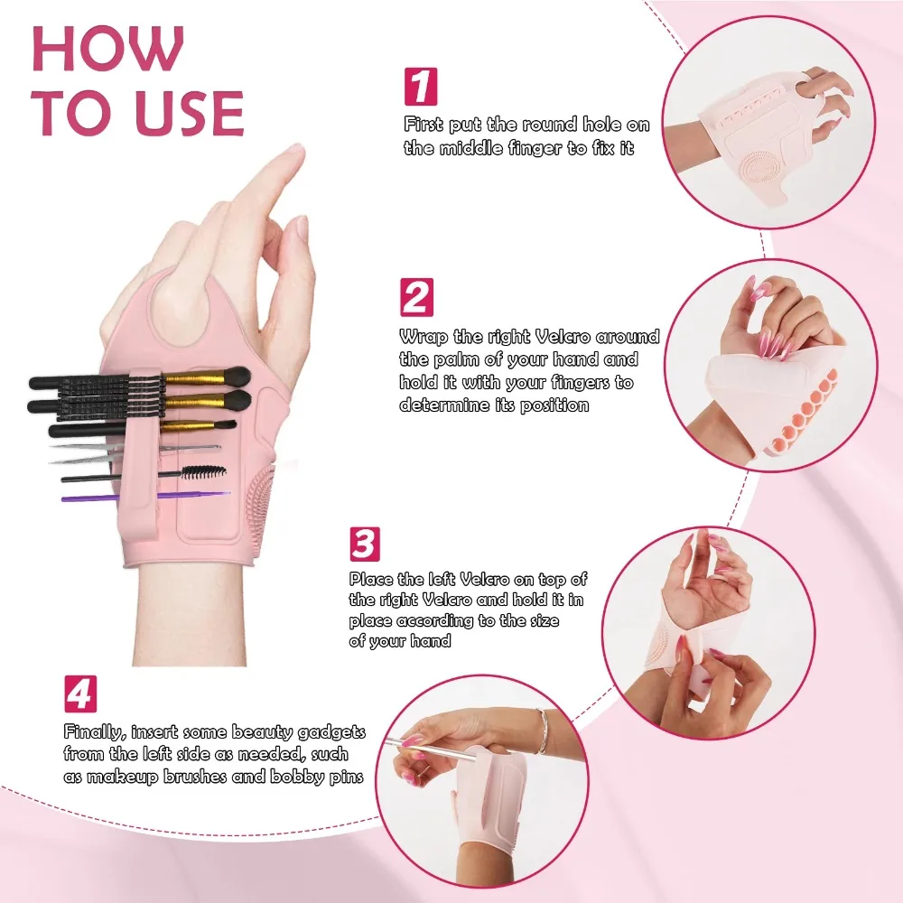 Silikon Make-Up Unterstützende Hand Strap Make-Up Palette Pinsel Reiniger Pad Kosmetische Werkzeuge Lagerung Halter Schönheit Make-Up Zubehör