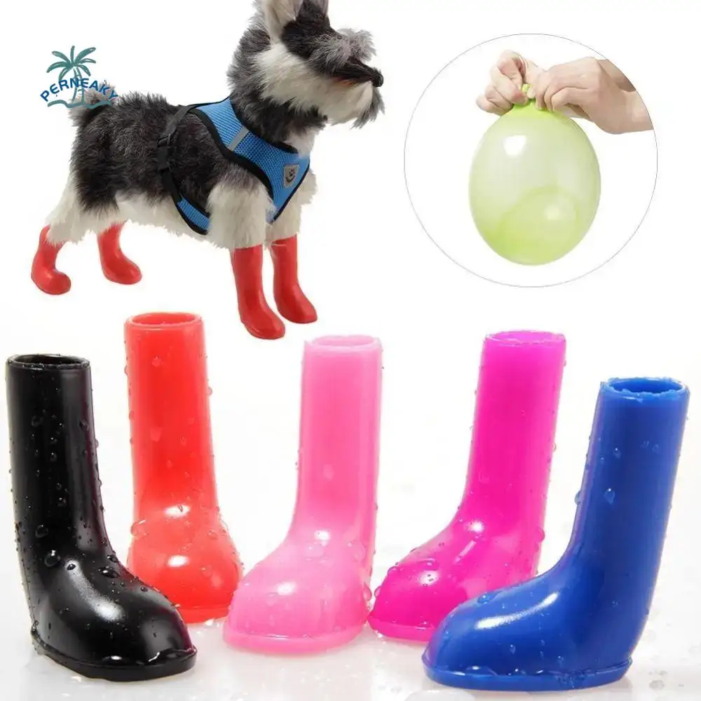 4Pcs Wear Resistant Waterproof Pet Dog Shoes Non Slip Prevent Licking Paws Dog Rain Boots Breathable Anti Dirty Foot Cover Snow