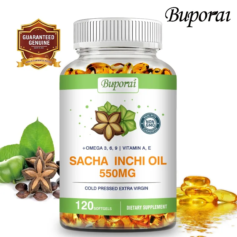 Organic Sacha Inchi Oil Capsules - Blood Pressure, Supports Joint, Heart and Brain Health, Improved Cognitive Function, Vitality