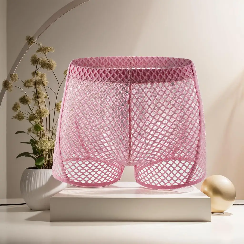 

Men Sexy Underpants Mesh See Through Trunks Breathable Underwear For Hot Man Comfortable Fishnet Boxers Briefs Male Sexy Panties