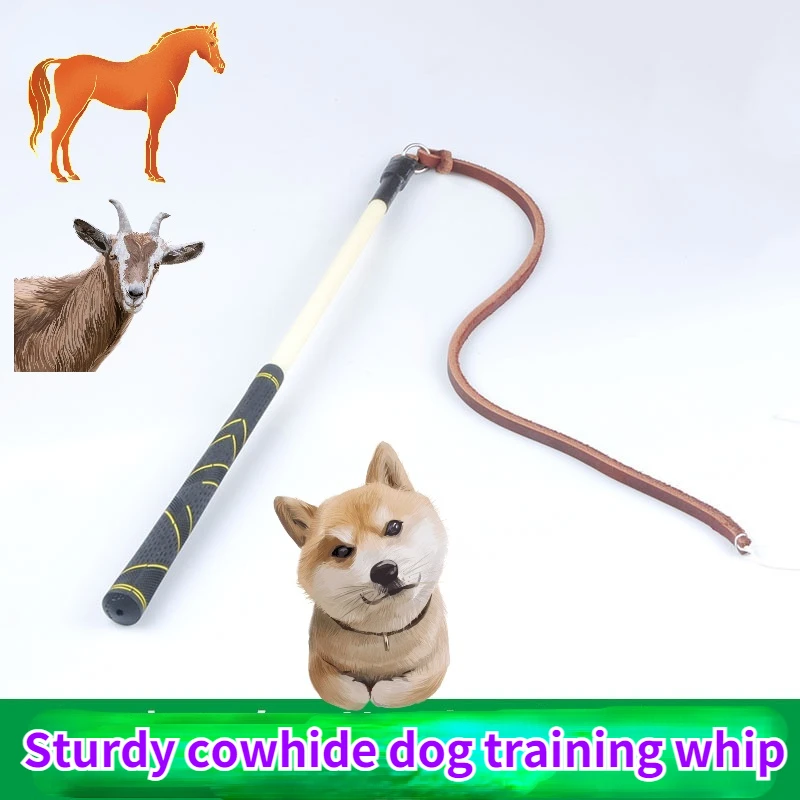 

Dog Training Whip Pet Supplies Sturdy Cowhide Dog Beating Whip Large Herding Dog Training To Drive Away Cattle Sheep and Horses