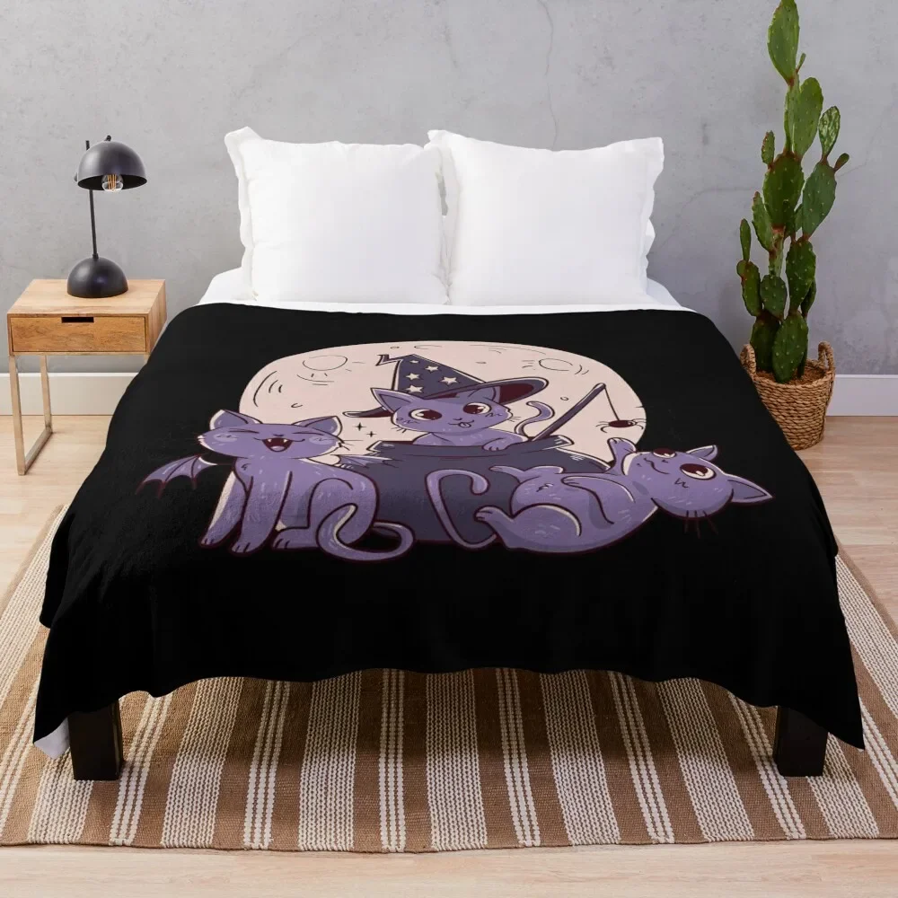 

cat witch forest Throw Blanket Luxury Cute for sofa Decorative Sofa Blankets