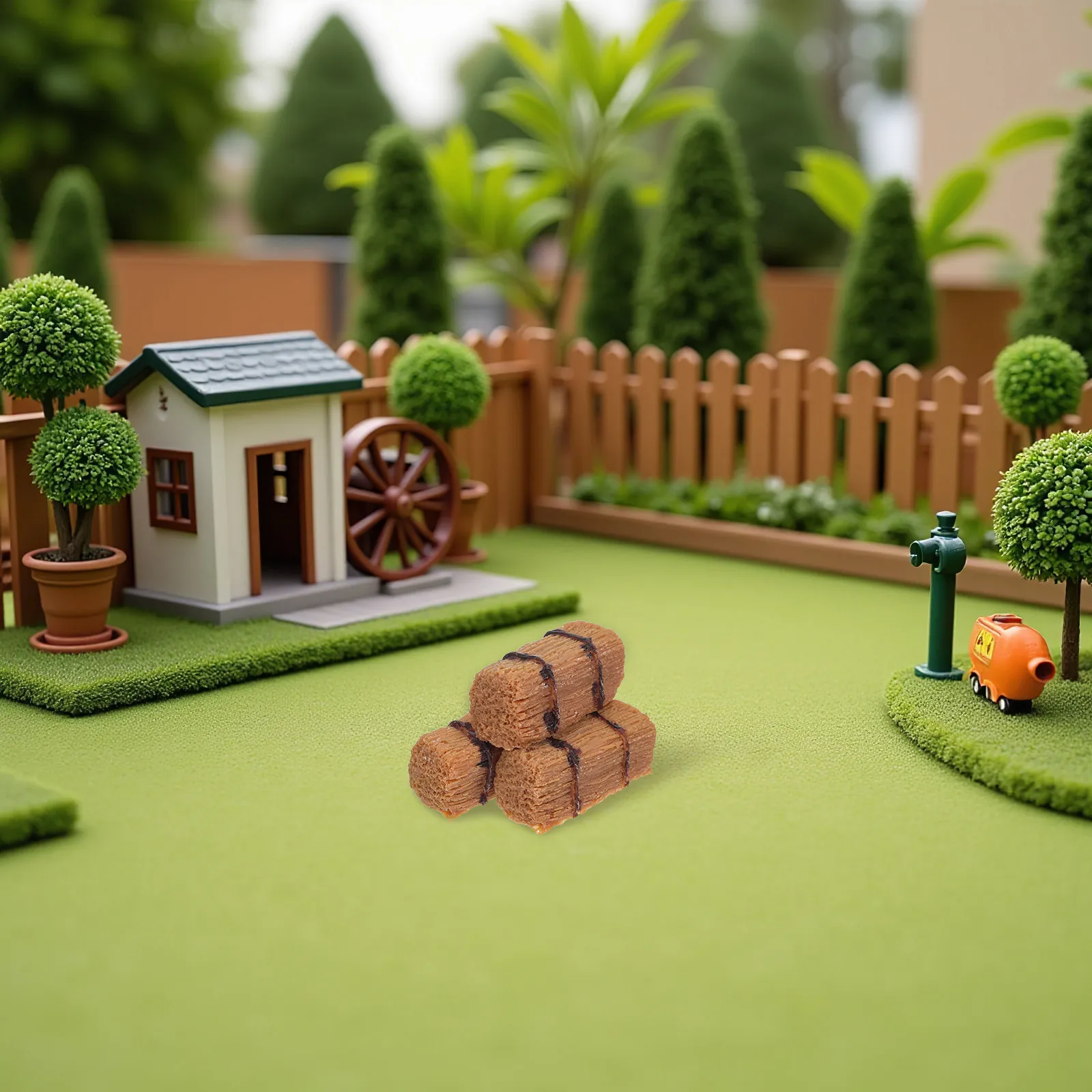 

3Pcs Mini Hay Bale Rustic Farmhouse Resin Haybale Easter Autumn Party Cowboy Birthday Cake Toppers Farm Scene Decor