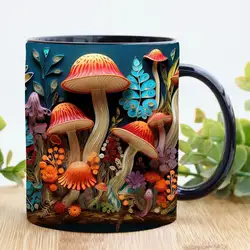 Creative Mushroom Ceramic Coffee Cup Multipurpose Cartoon Cute Mushroom Mug Breakfast Milk Cup Birthday Gift Decoration Mug Home