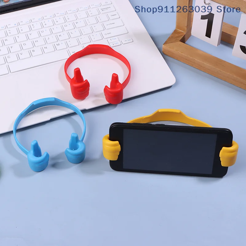 1 Pc Thumb Up Mobile Phone Holder Lazy Mobile Phone Thumb Holder Universal Portable Elastic Creative Desktop Holder