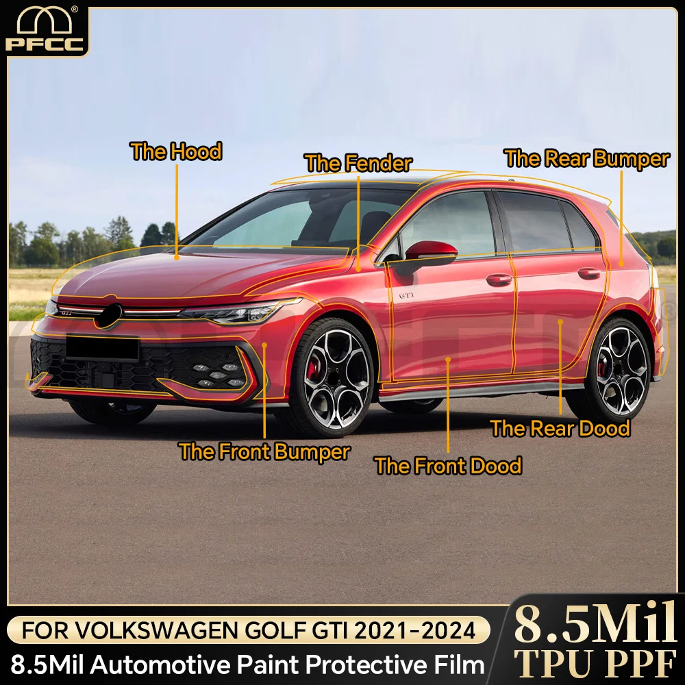 

PPF TPU for Volkswagen GOLF GTI 2021-2024 8.5Mil Pre Cut Paint Protection Film Transparent Wrap Clear Protective Sticker