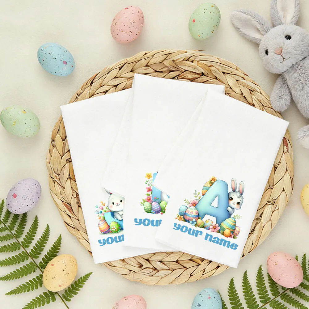 

Personalized 26 Initial Letters Easter Kitchen Cloth Napkins, Custom Name Cloth Napkins, Personalized Towels, Festival