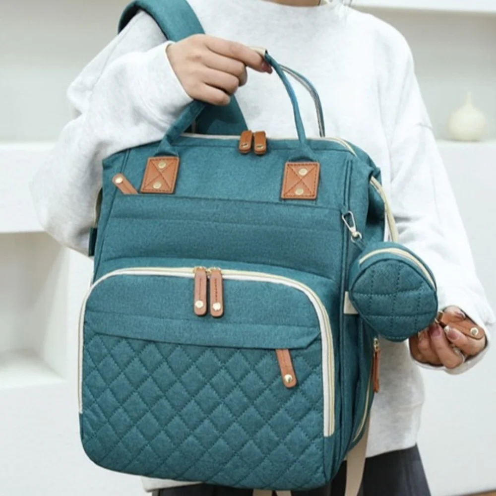 Portable Oxford cloth Mommy Bag Multi-Functional Large Capacity Baby Diaper Backpack Lightweight Foldable Nappy Backpack Female