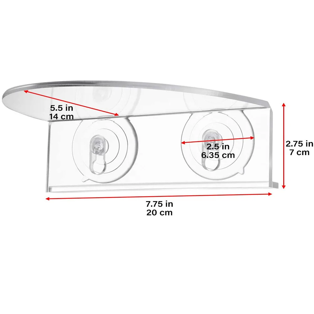 2 Pcs Window Frame Wall Shelf Holder Acrylic Fish Tank Plants Small Bonsai Racks