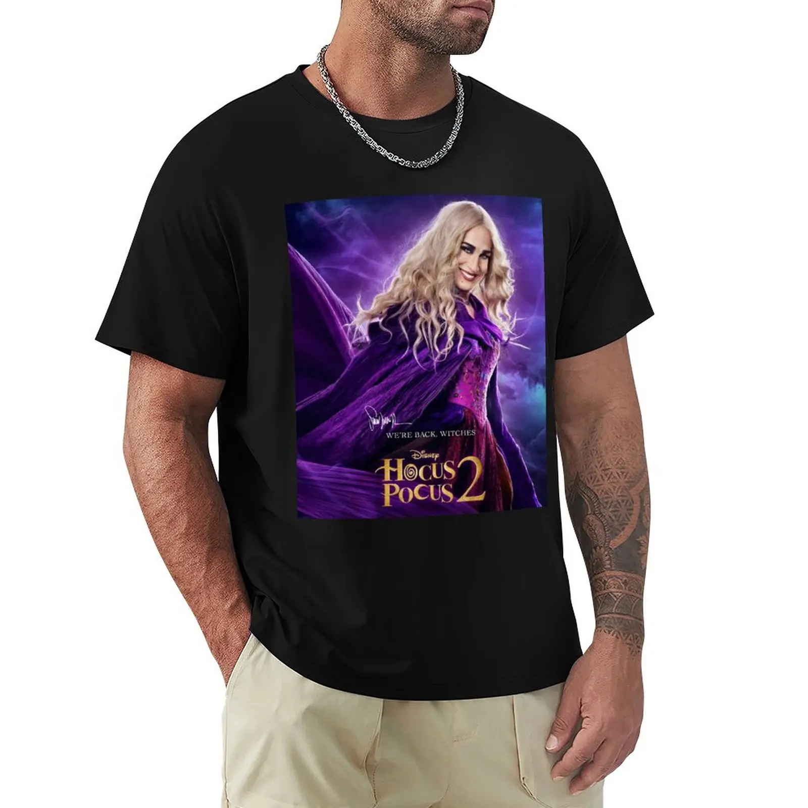 

Hocus 2 Sarah with Signature T-Shirt T-shirts man anime shirt kawaii clothes man t shirt Short sleeve tee men