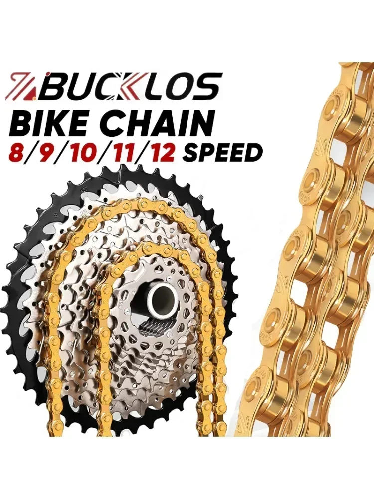 AliExpress BUCKLOS MTB Road Bike Gold Chain 8/9/10/11/12 Speed Bicycle Chain Universal High Quality Durable