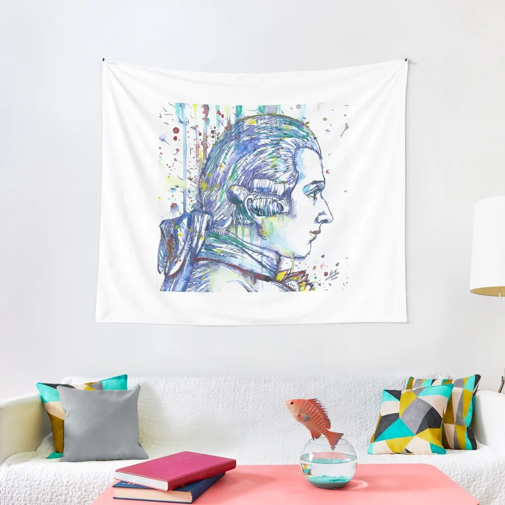 MARQUIS DE SADE watercolor and ink portrait Tapestry Room Decor Korean Style Decor For Room Wallpaper Tapestry