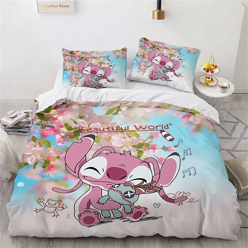 

Duvet Cover Cartoon Animation Style Lilo & Stitch Single Double Kid Adult Bedding Set King Size Room Decoration Disney New Style