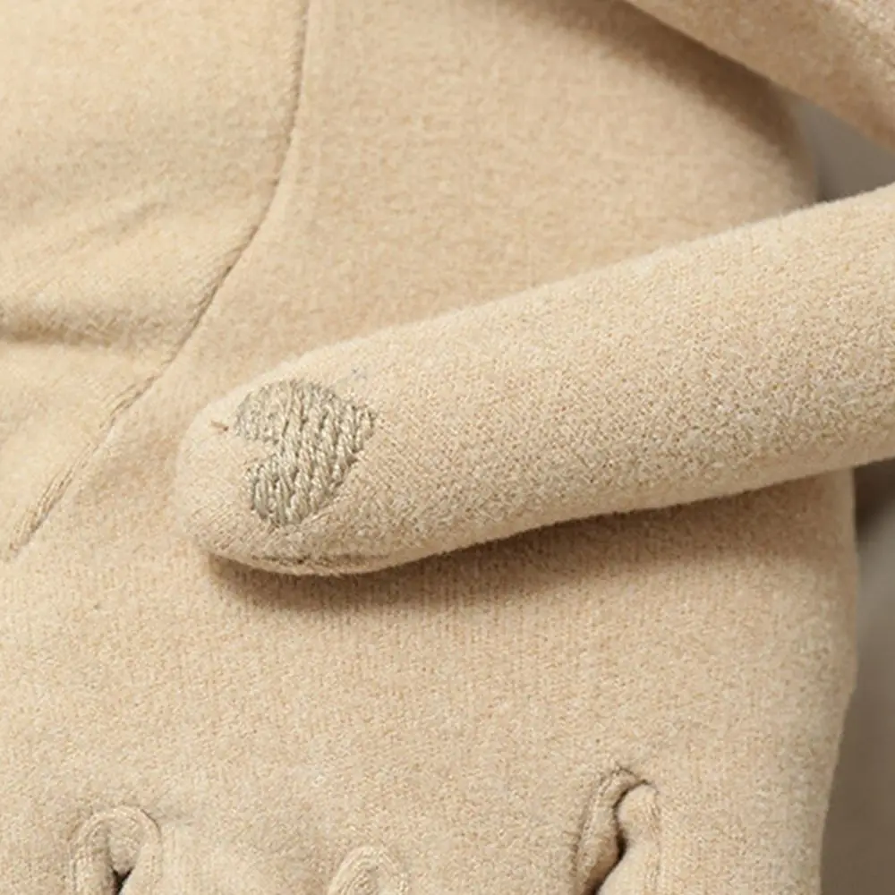 Color Cold Protection Ladies Winter Accessories Pearl Korean Style Mittens Women's Gloves Touch Screen Gloves German Fleece