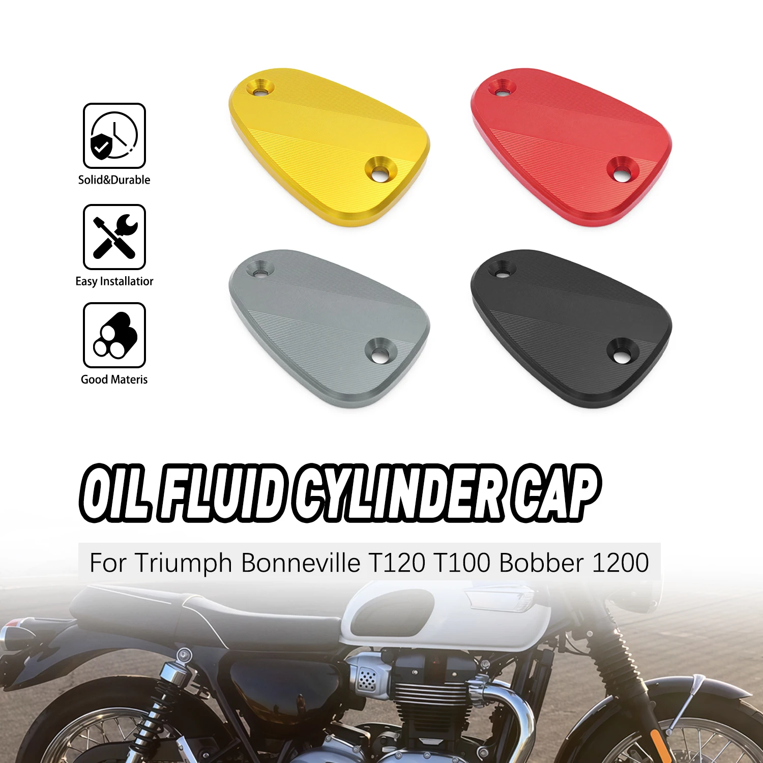 

Motorcycle Accessories Brake Fluid Tank Cap For Triumph Bonneville T120 T100 Bobber 1200 Fluid Reservoir Cover Replacement