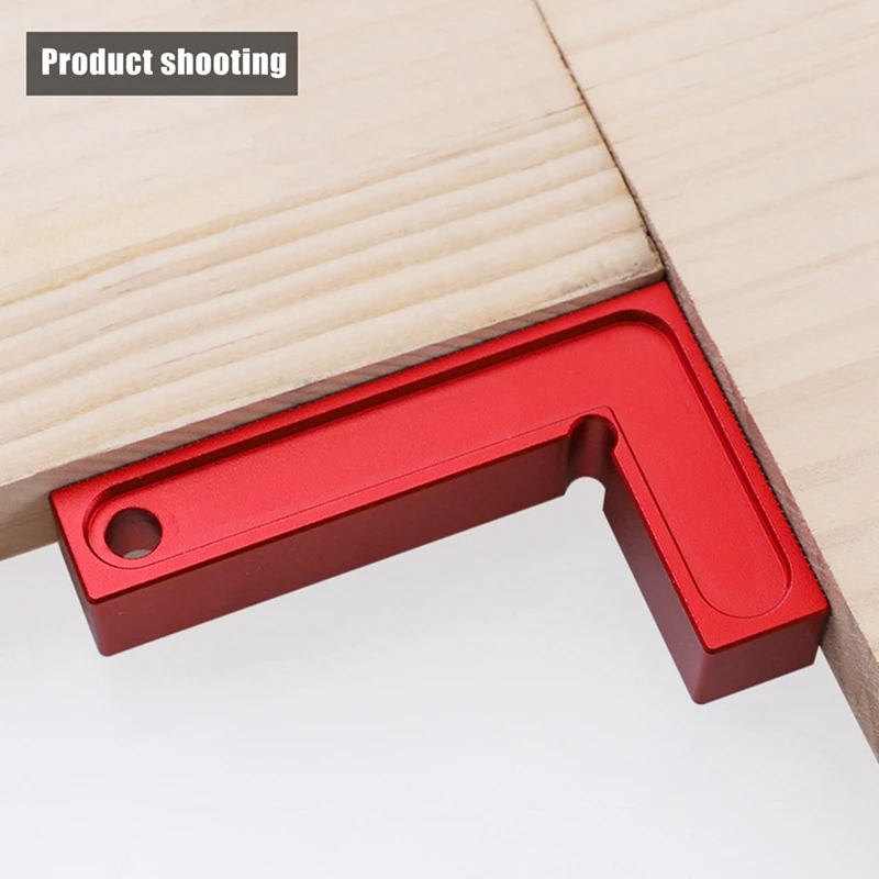 L-Shaped Square Small Red Graduated Right-Angle Positioning Ruler Quickly Fixed Scriber Aluminum Alloy Woodworking Tool